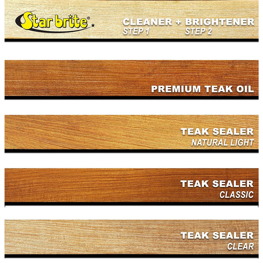 Star Brite Teak Sealer Natural Light Color One Coat Coverage For All - 473ml