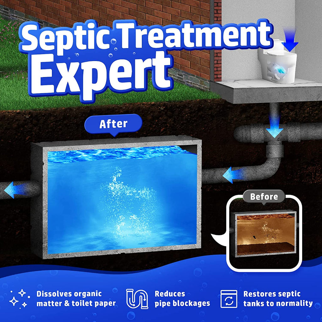 Vacplus Septic Tank Treatment | 12 packs One Year Supply - 420g
