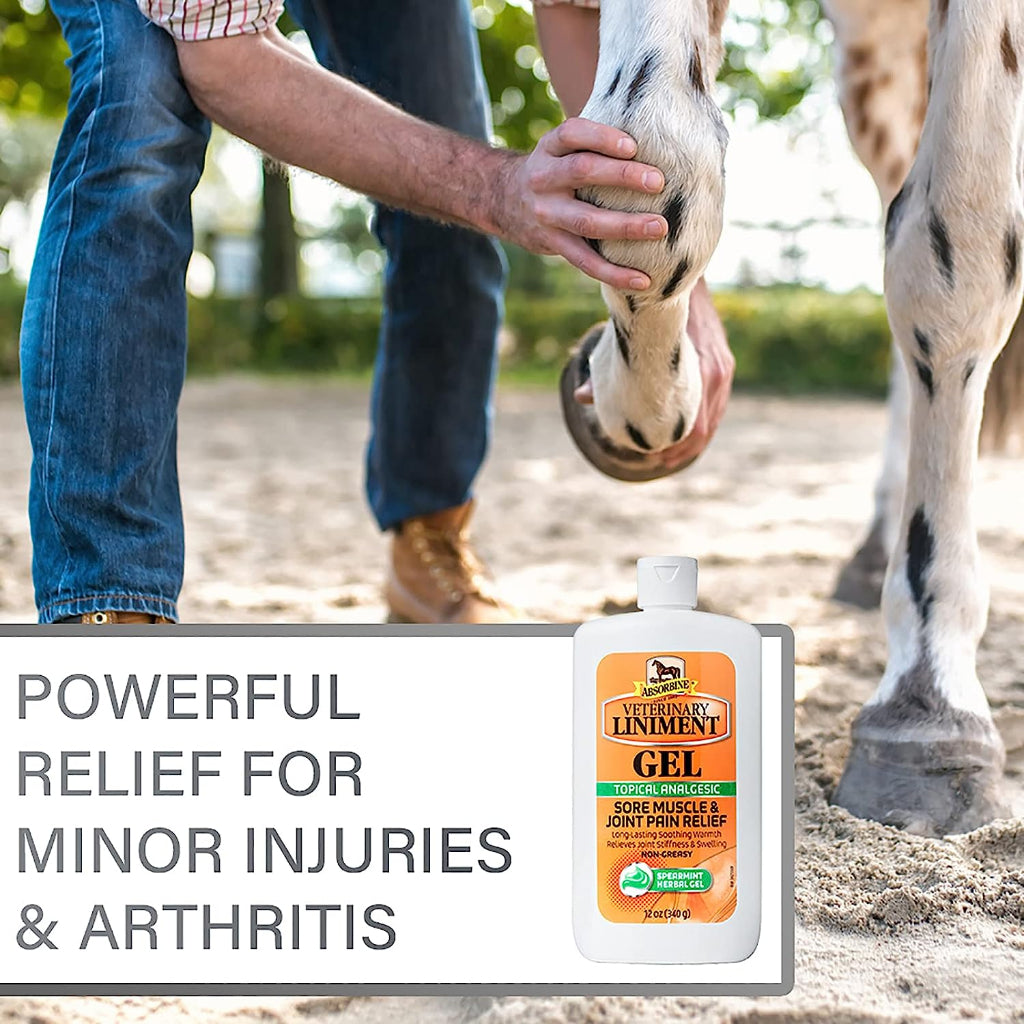 Absorbine Veterinary Liniment Topical Analgesic for Sore Muscle & Joint Spearmint Herbal Gel - 340g