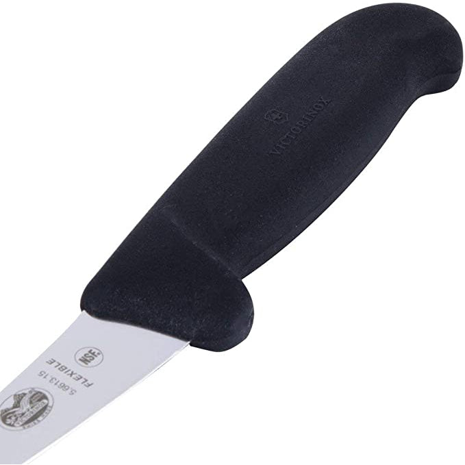 Victorinox Fibrox Pro 6-inch Curved Boning Knife with Flexible Blade, Black-5.6613.15