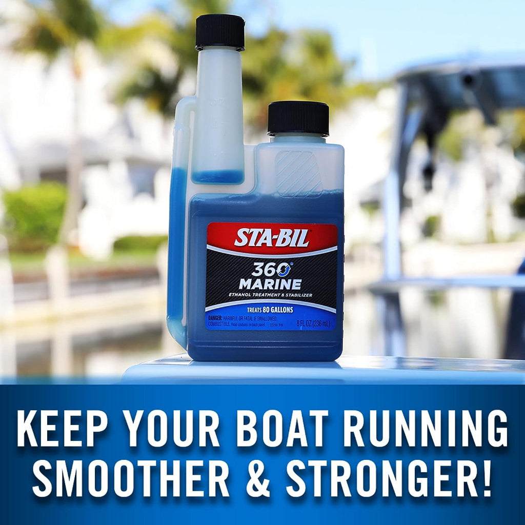 STA-BIL 360 Marine Ethanol Treatment & Fuel Stabilizer Treats 80 Gallons - 8 fl.oz./ 236ml