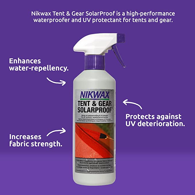 Nikwax Tent and Gear Solarproof Cleaning Waterproofing and UV Protection 17fl oz / 500ml