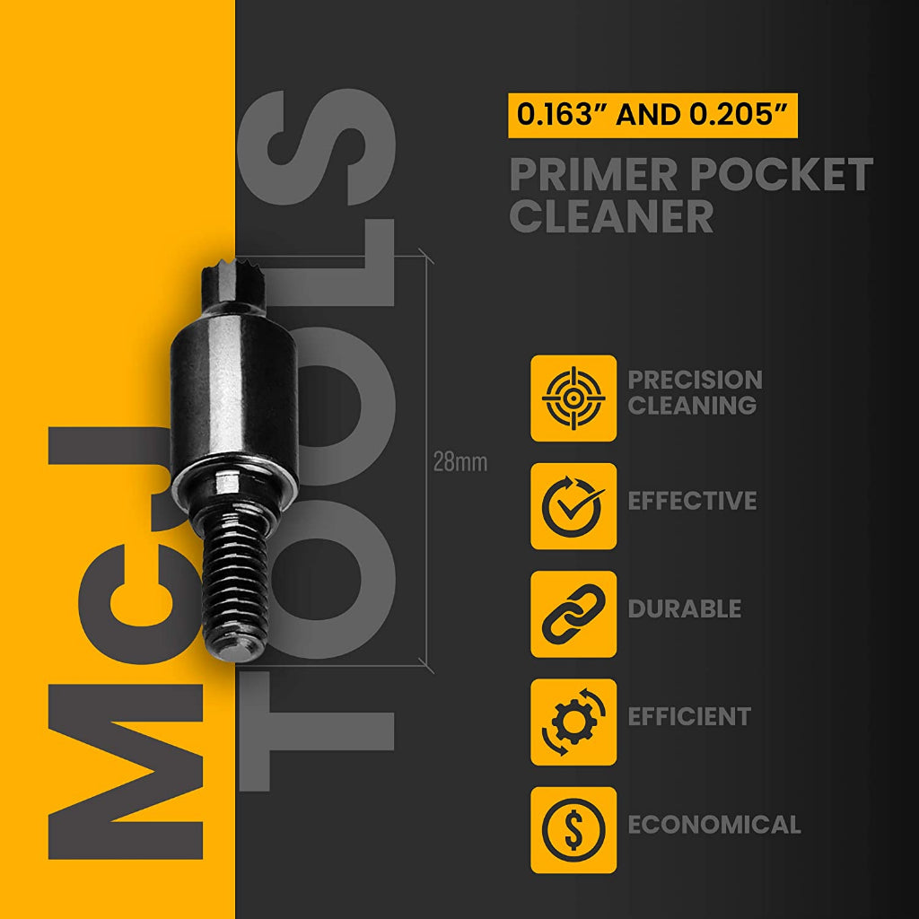 MCJ Tools Reloading Primer Pocket Tools Cleaners Reamers 8-32 Threads Adapters - Large/Small