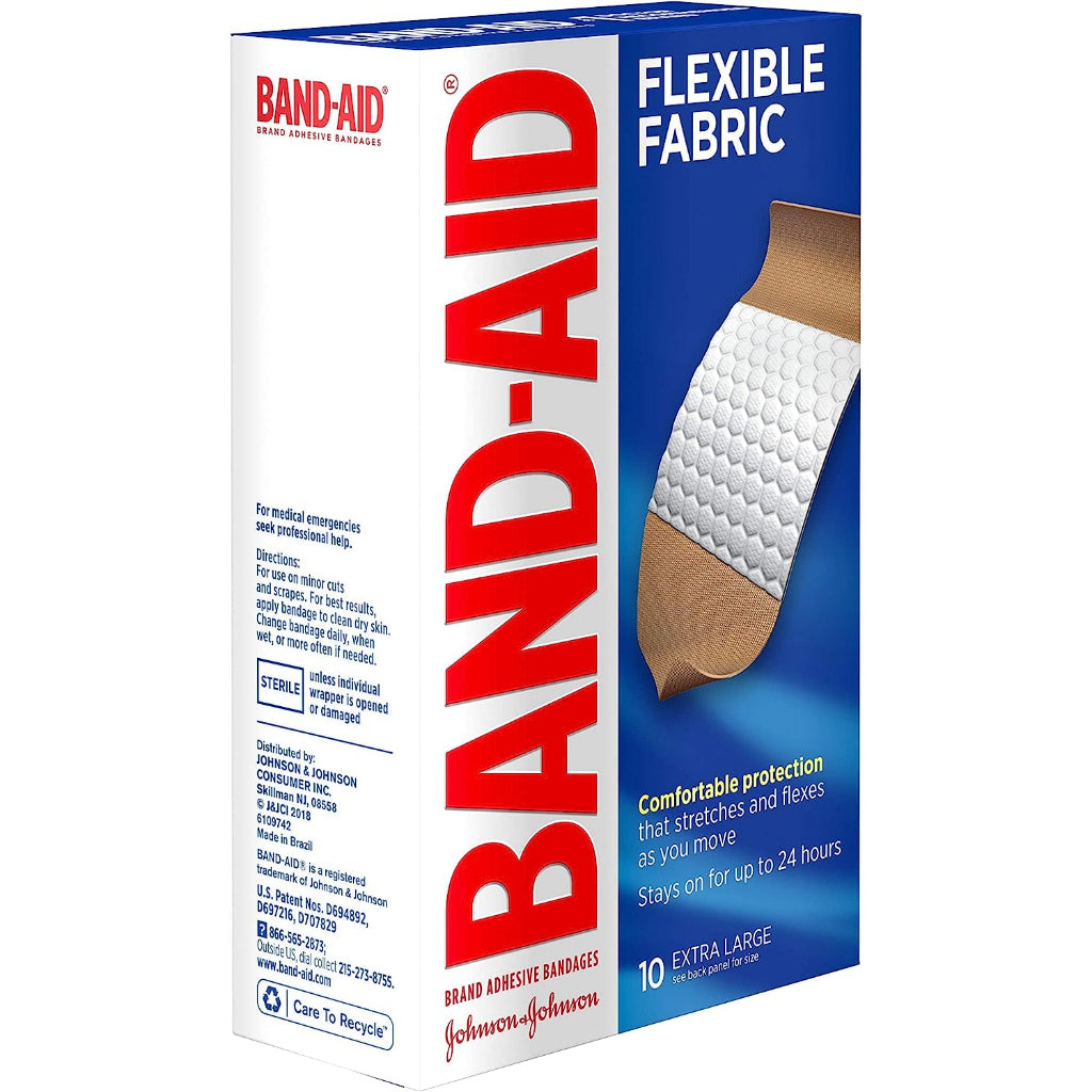 Band-Aid Flexible Fabric Adhesive Bandages 10 Extra Large