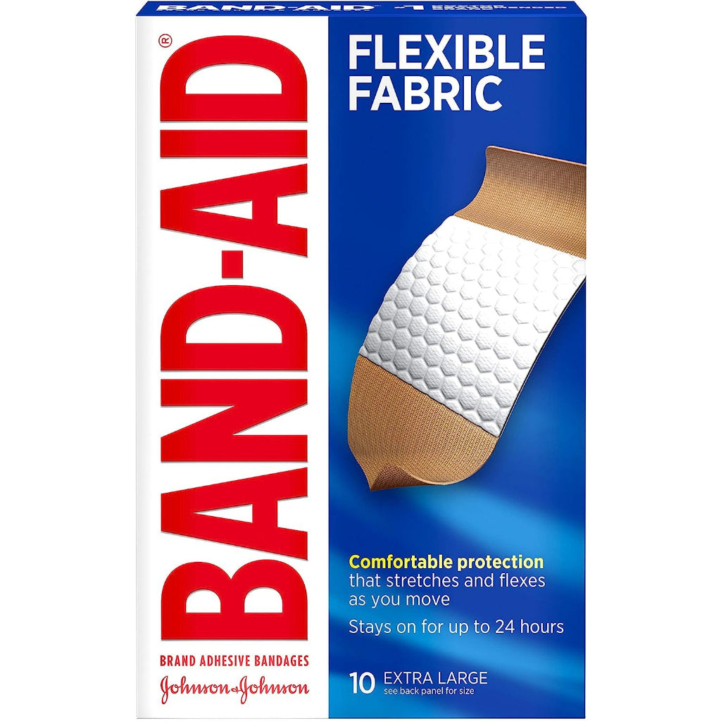 Band-Aid Flexible Fabric Adhesive Bandages 10 Extra Large