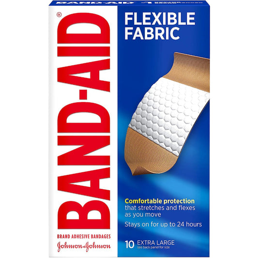 Band-Aid Flexible Fabric Adhesive Bandages 10 Extra Large