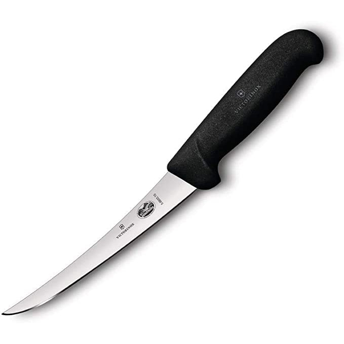 Victorinox Fibrox Pro 6-inch Curved Boning Knife with Flexible Blade, Black-5.6613.15