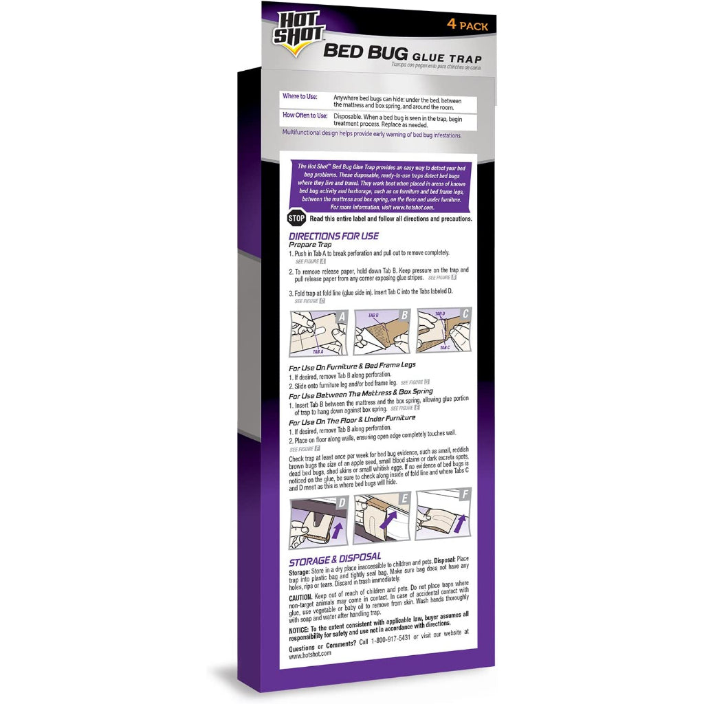 Hot Shot Bed Bug Glue Trap Pesticide Free 4 Count