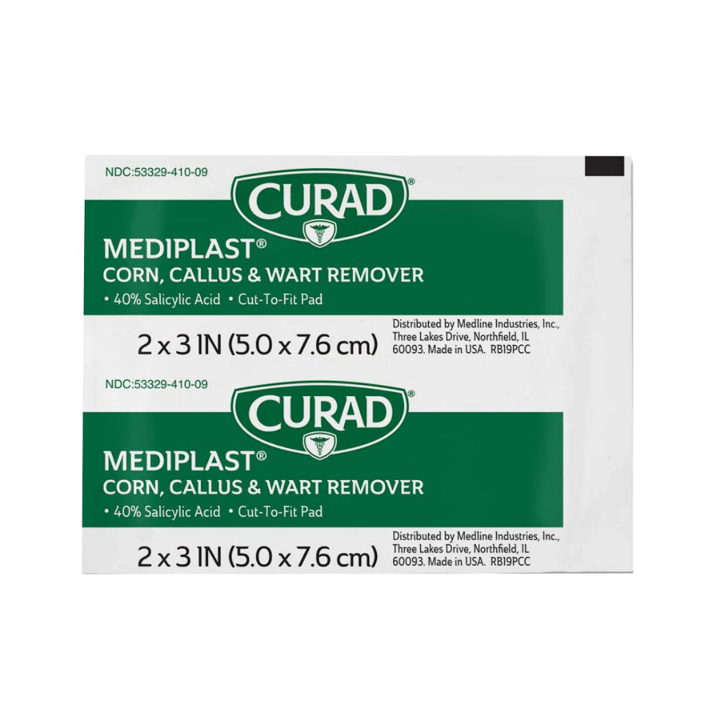 Curad Mediplast Corn, Callus & Wart & Wart Remover 25Pads 2x3in ( 50.8 x 76.2 mm)