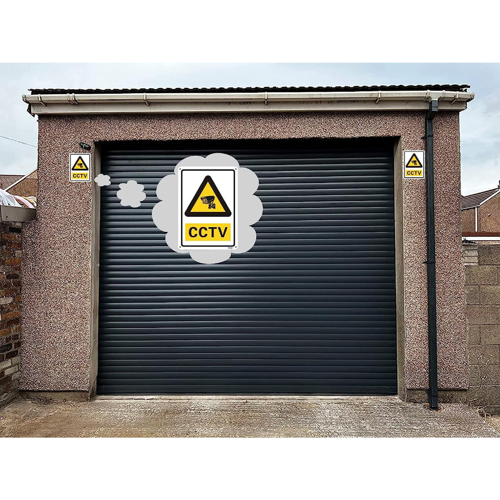 2 Pack CCTV 24 Hour Video Surveillance No Trespassing Signs, Aluminum Metal Durable and Rustproof f