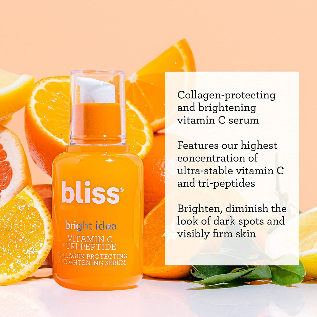 Bliss Bright Idea Vitamin C + Tri-Peptide Collagen Protecting & Brightening Serum 1 fl oz / 30 ml