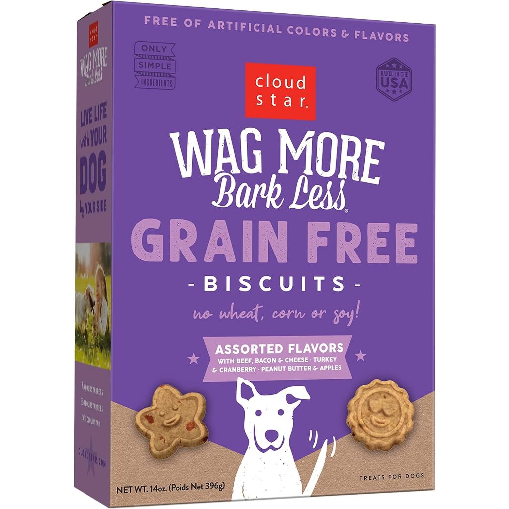 Cloud Star Wag More Bark Less Grain Free Biscuit Treat for Dogs - 14oz / 396g