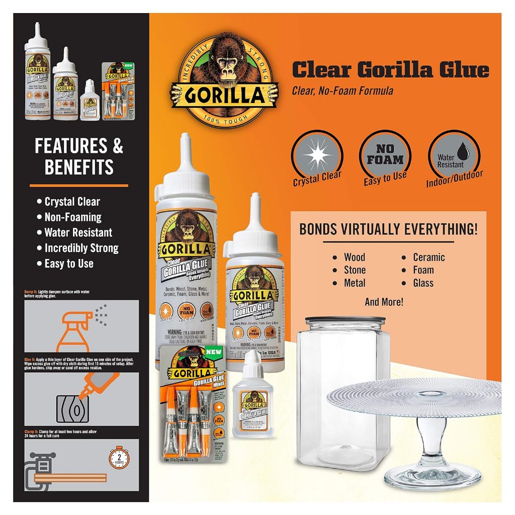 Gorilla Clear Glue Bonds Virtually Everything - 1.75 fl oz / 51ml
