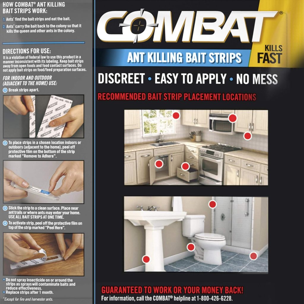Combat Ant Killing Bait Strips Kills the Colony - 5 Bait Strips