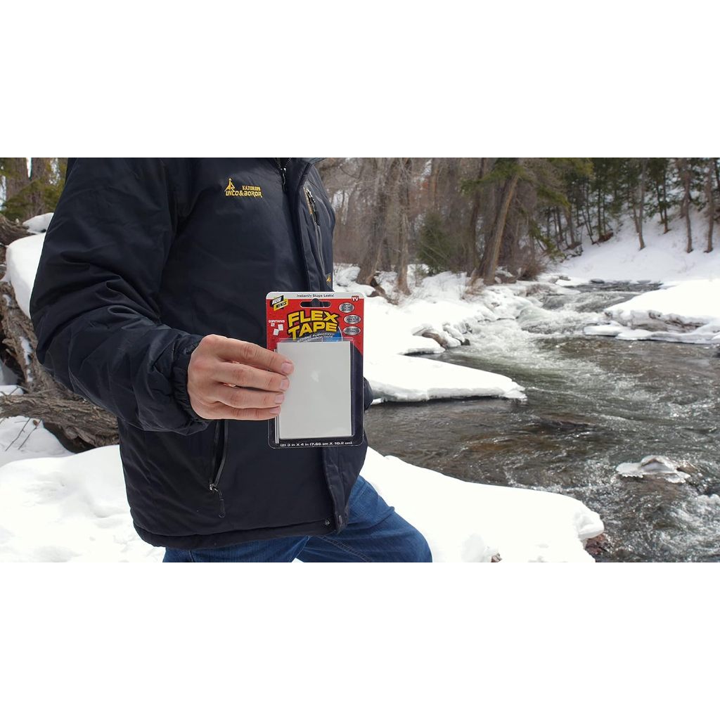 Flex Tape Strong Rubberized Waterproof Tape 3 Inch x 4 Inch (7.65cm x 10.2cm) 2 Count