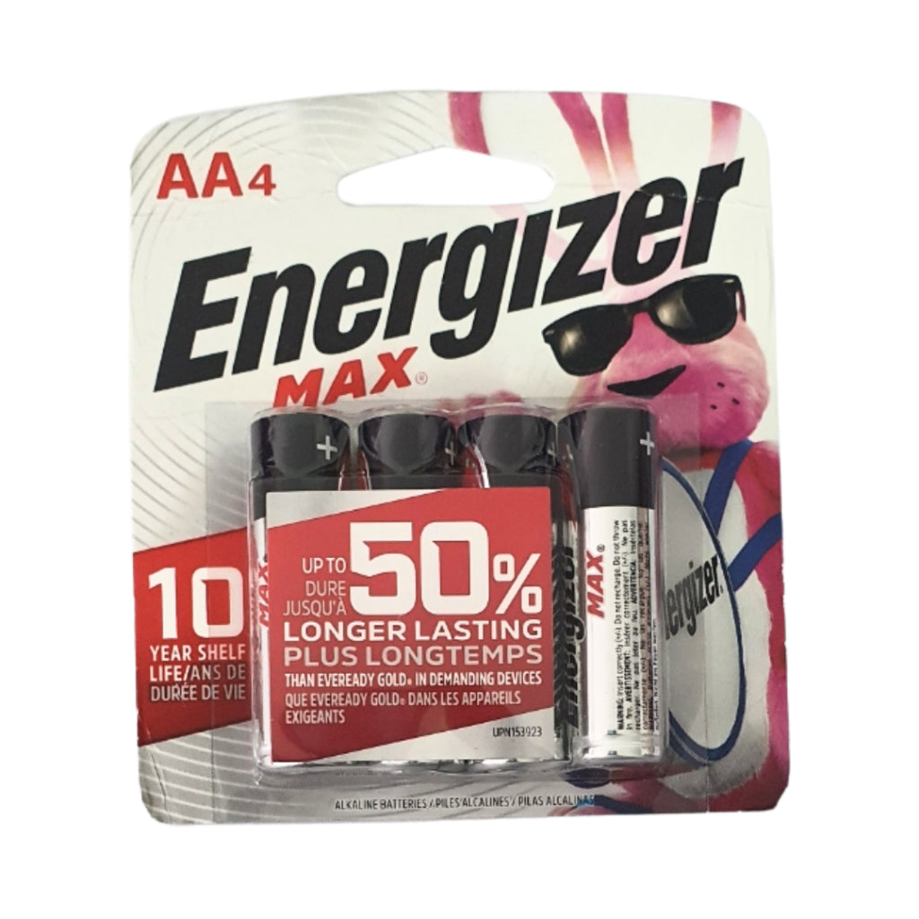 Energizer Max Alkaline AA Batteries Pack of 4