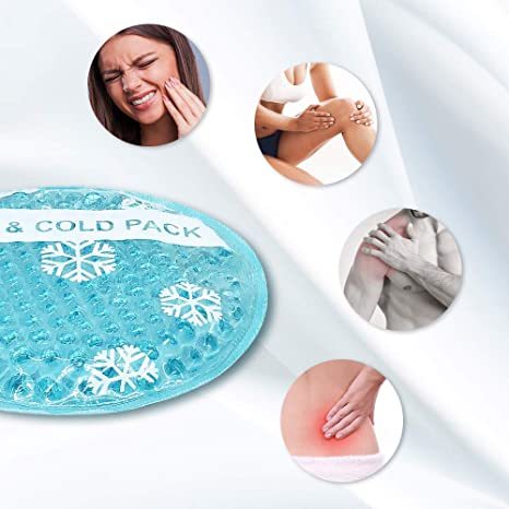 Hot & Cold Reusable Round Gel Beads Ice Pack with Cloth Backing 6 Packs