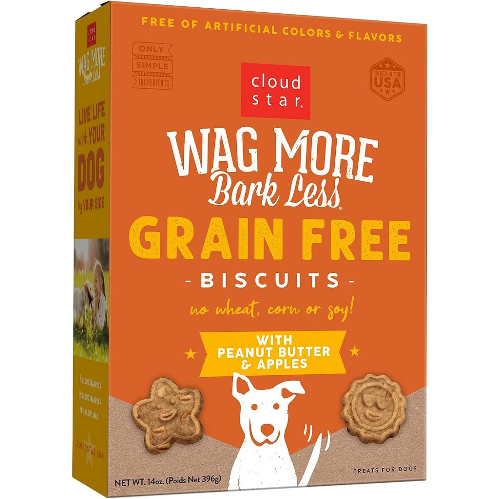 Cloud Star Wag More Bark Less Grain Free Biscuit Treat for Dogs - 14oz / 396g