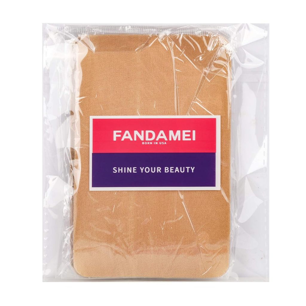 Fandamei Stretchy Stocking Wig Caps for Women (Light Brown) 4 Pieces