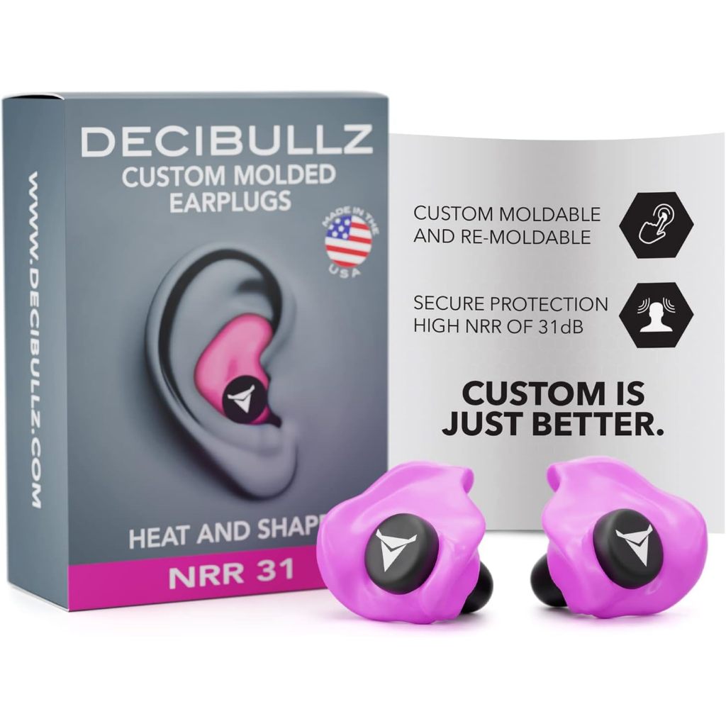 Decibullz Custom Molded Earplugs Heat and Shape NRR 31