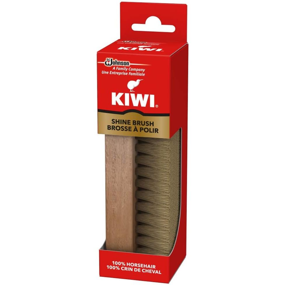 Kiwi Leather Shoe and Boot Shine Brush 100% HorseHair