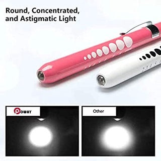 Opoway Pen Light with Pupil Gauge LED light for Doctor Nurse 2 Count Pink and White FREE 2 BATTERIES
