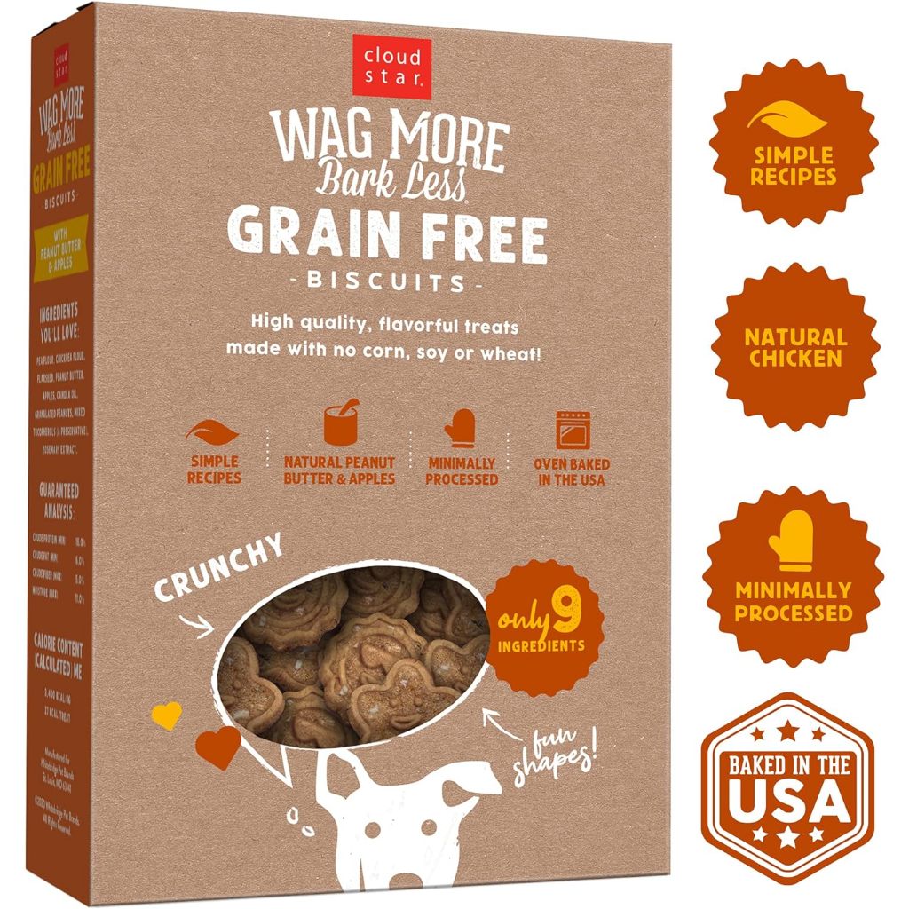 Cloud Star Wag More Bark Less Grain Free Biscuit Treat for Dogs - 14oz / 396g