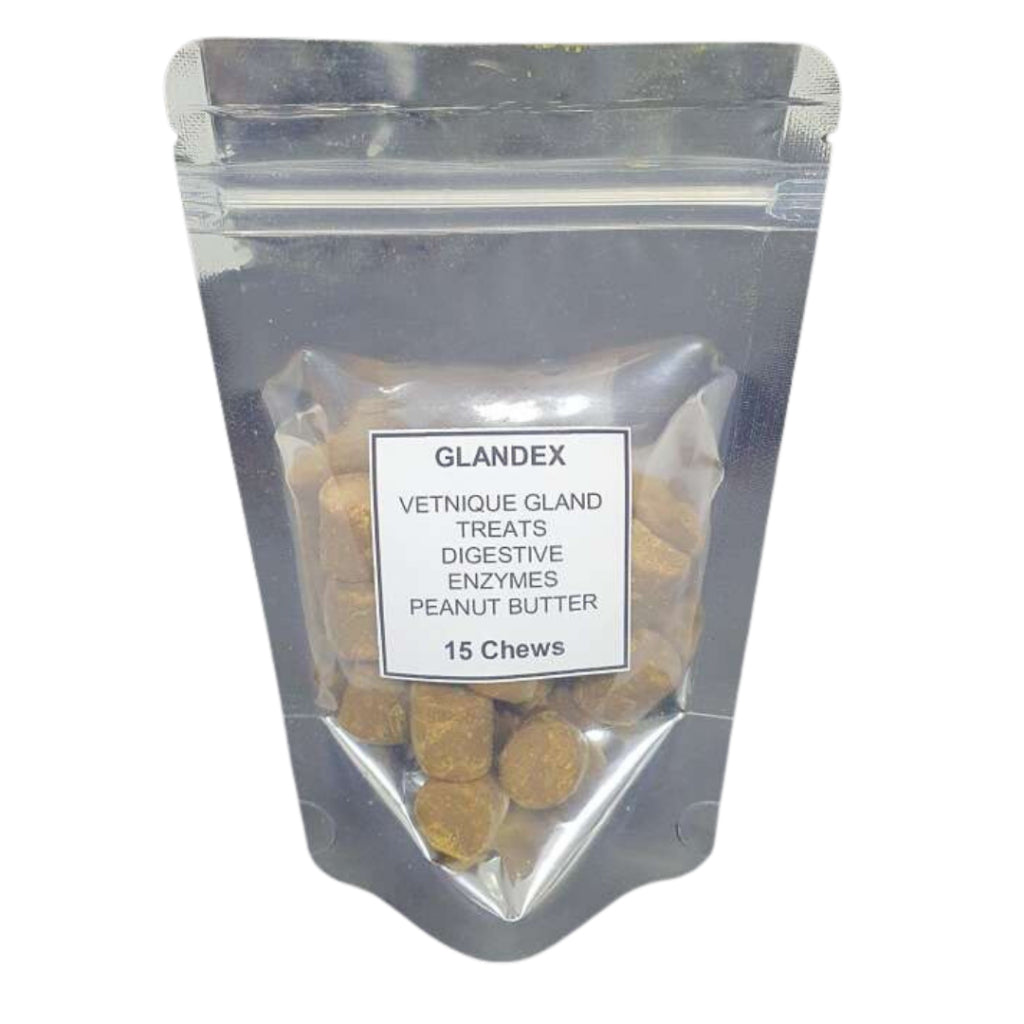 GLANDEX Vetnique An'al Gland Digestive Enzymes Peanut Butter for All Dogs Boot The Scoot 30 Chews