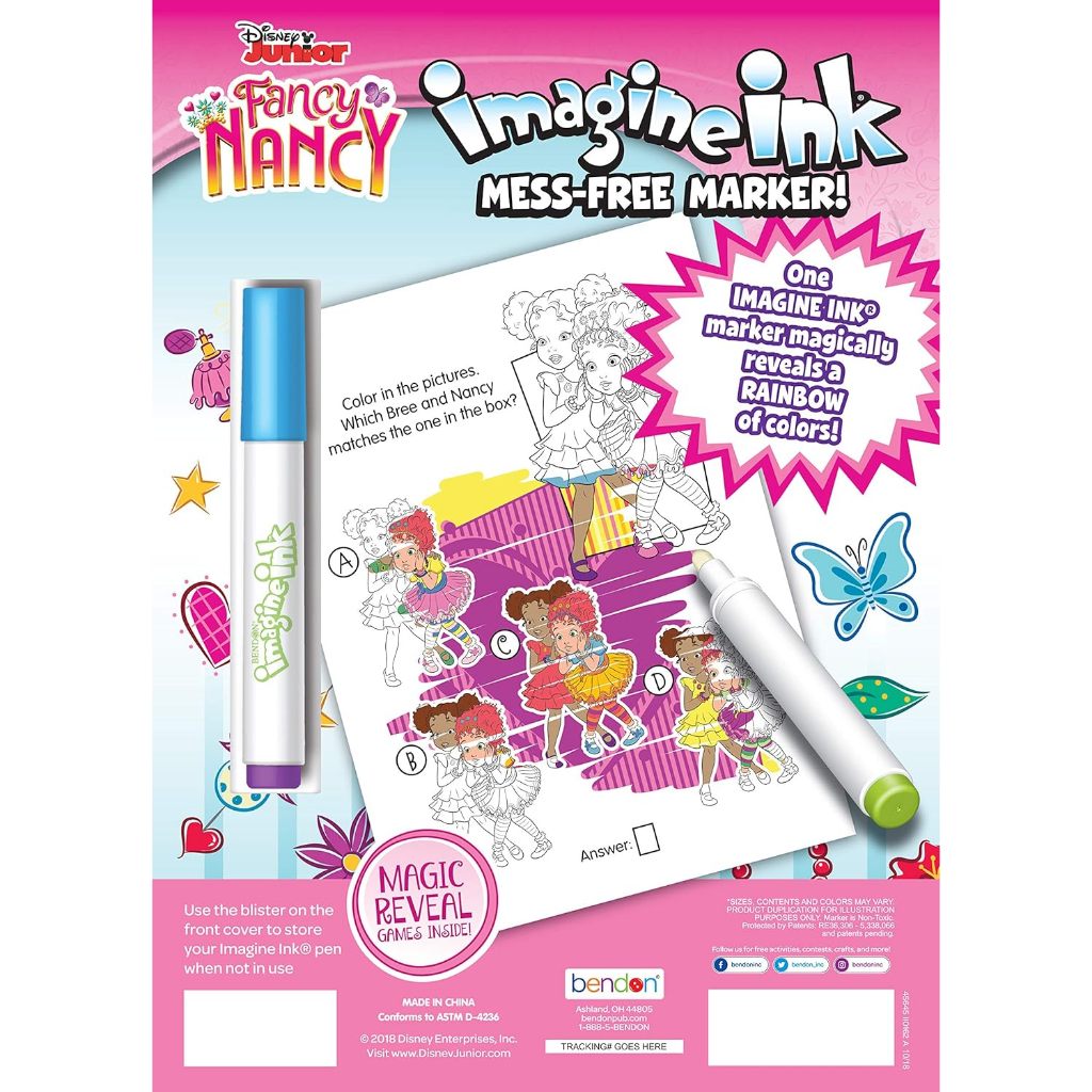 Bendon Fancy Nancy Imagine Ink Mess-Free Marker Magic Ink Pictures - 1 Marker & 16 Pages
