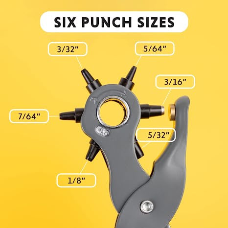 General Revolving Punch No. 72 Punch Hole Tool 6 Multi-Hole Sizes 8.5 Inches