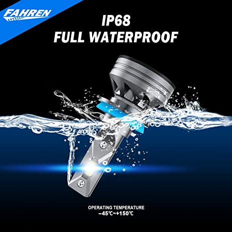 Fahren H11 Super Bright LED Headlight Bulbs 60W 14000 Lumens Conversion Kit 6500K Cool White IP68 W