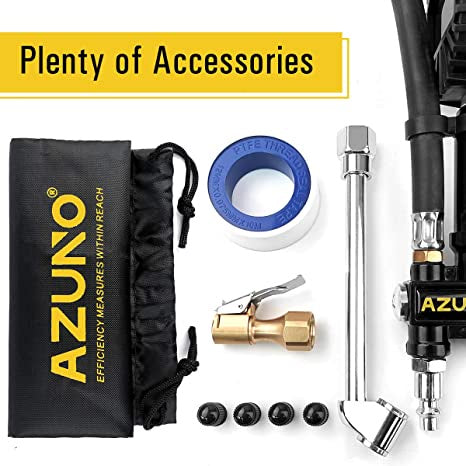 Azuno Digital Tire Inflator with Pressure Gauge Efficient Measures 1 Count
