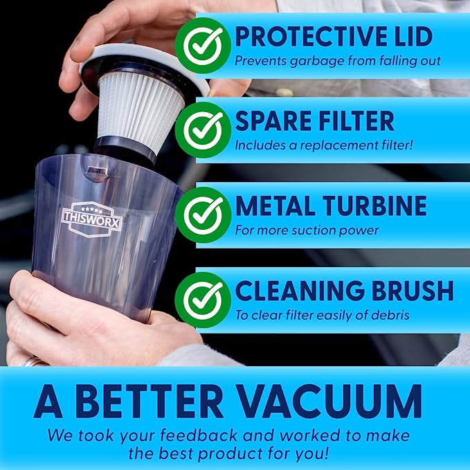 ThisWorx Corded Car Vacuum Cleaner With Accessory Kit Cleans All Messes From Bumper To Bumper
