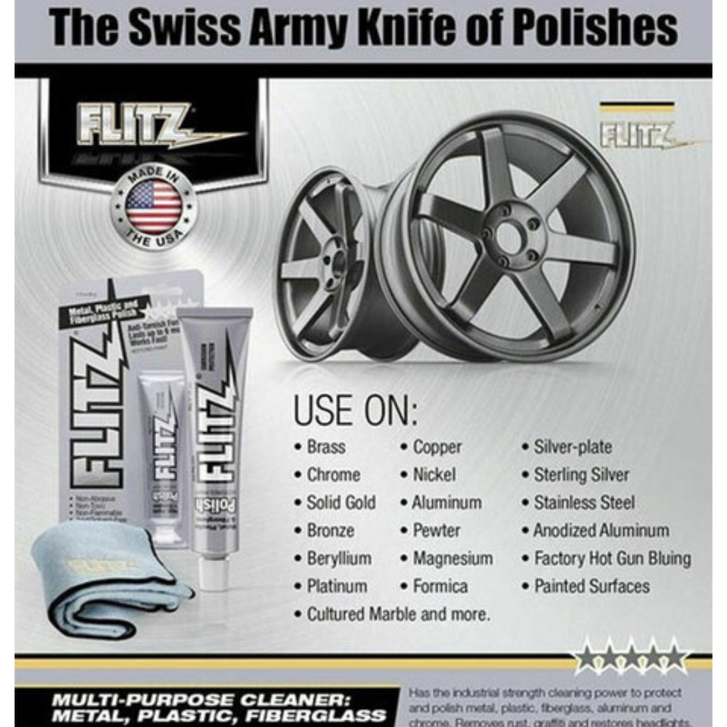Flitz Anti - Tarnish Formula Restores Paint For Metal Plastic & Fiber Glass 1.76 Oz (50g)