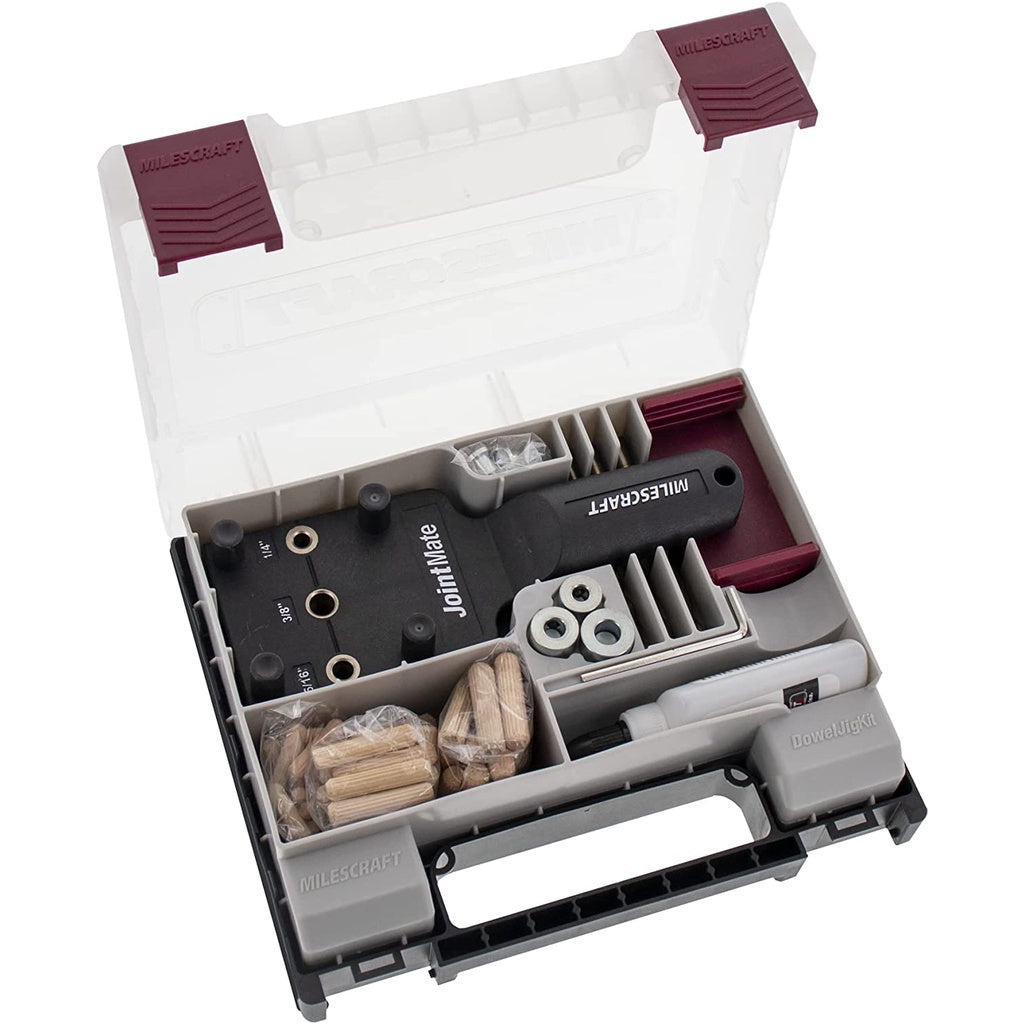 Milescraft 1333 Dowel Jig Kit with 3 Metal Bushing Sizes (1/4in, 5/16in, 3/8in) 1 Kit
