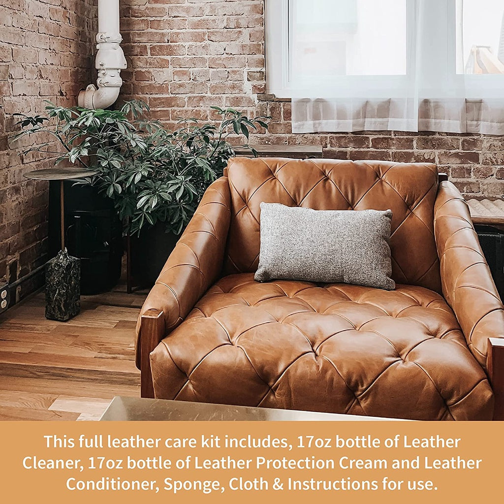 Furniture Clinic Leather Care Kit To Clean Condition & Protect All Items Of Leather Pack Of 2 1 Box