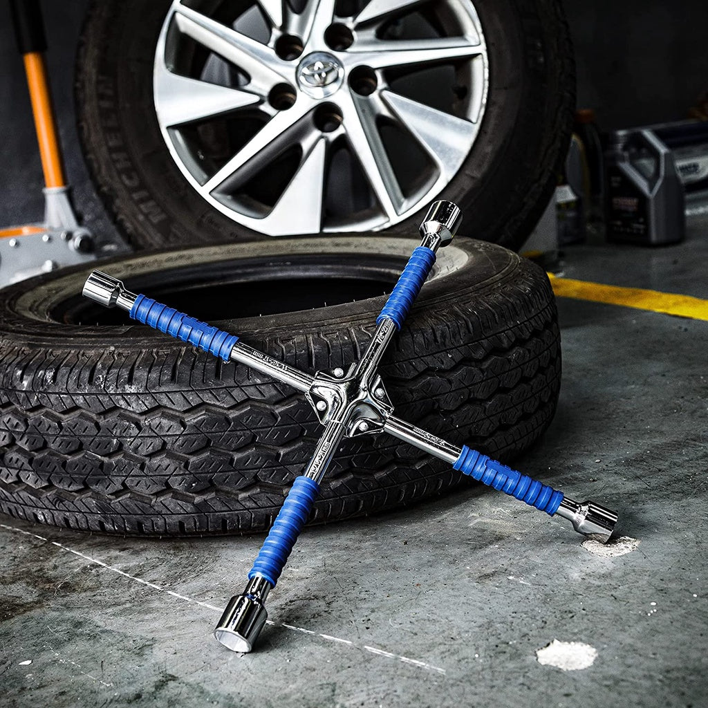 Cartman Non - Slip 16 Inch Universal Heavy Duty Lug Wrench 4 - Way Tire Iron Wrench 1 Count