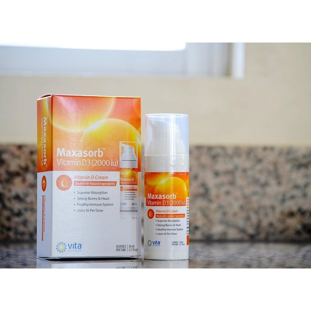 VitaSciences Maxasorb Vitamin D3 Cream 2000IU 30 Doses (50ml)