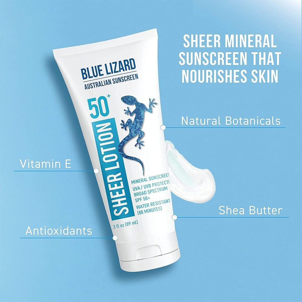 Blue Lizard Australian Sunscreen Sheer Lotion SPF 50+ (3 fl oz / 89ml)