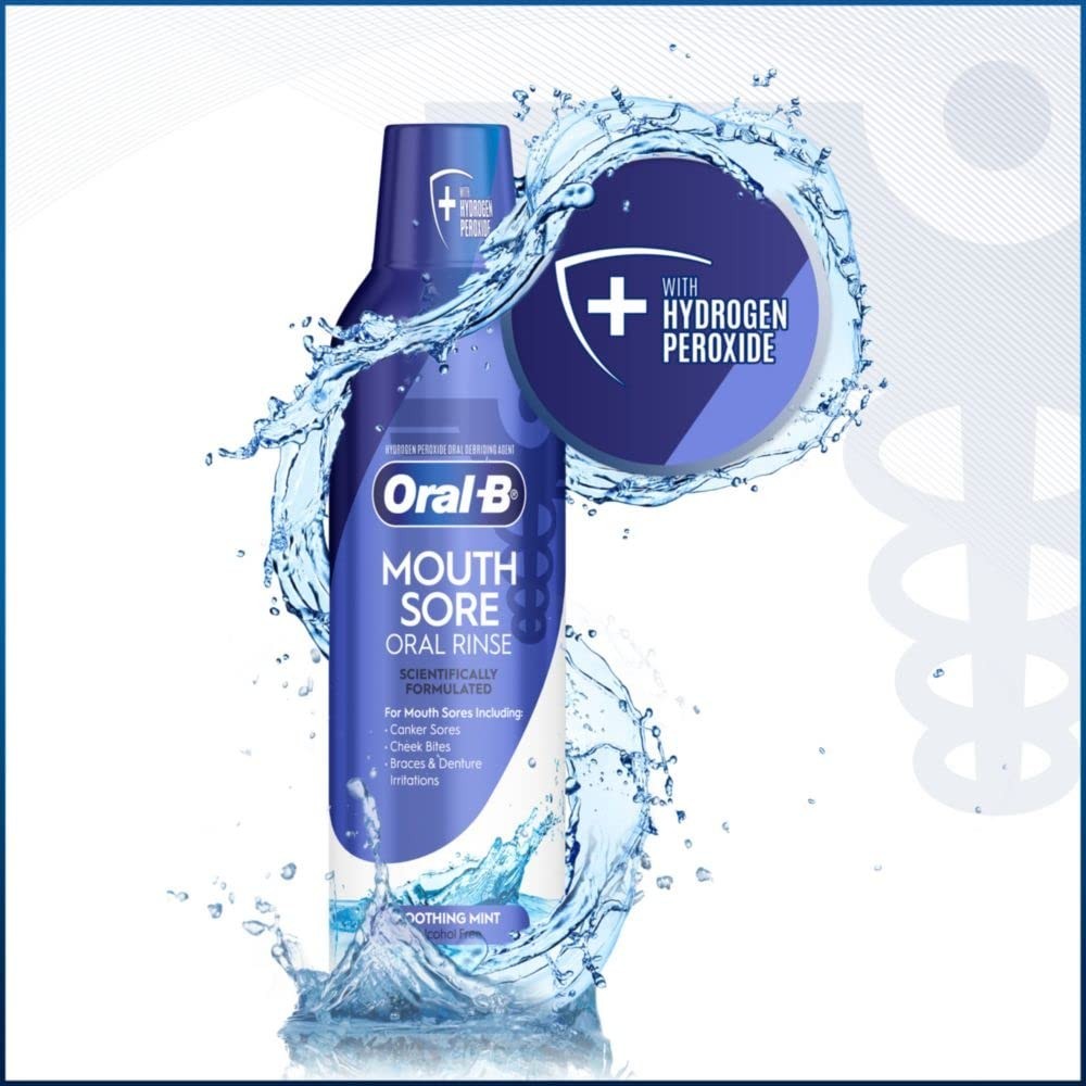 Oral B Mouth Sore Oral Rinse Soothing Mint 475ml / 16 fl oz