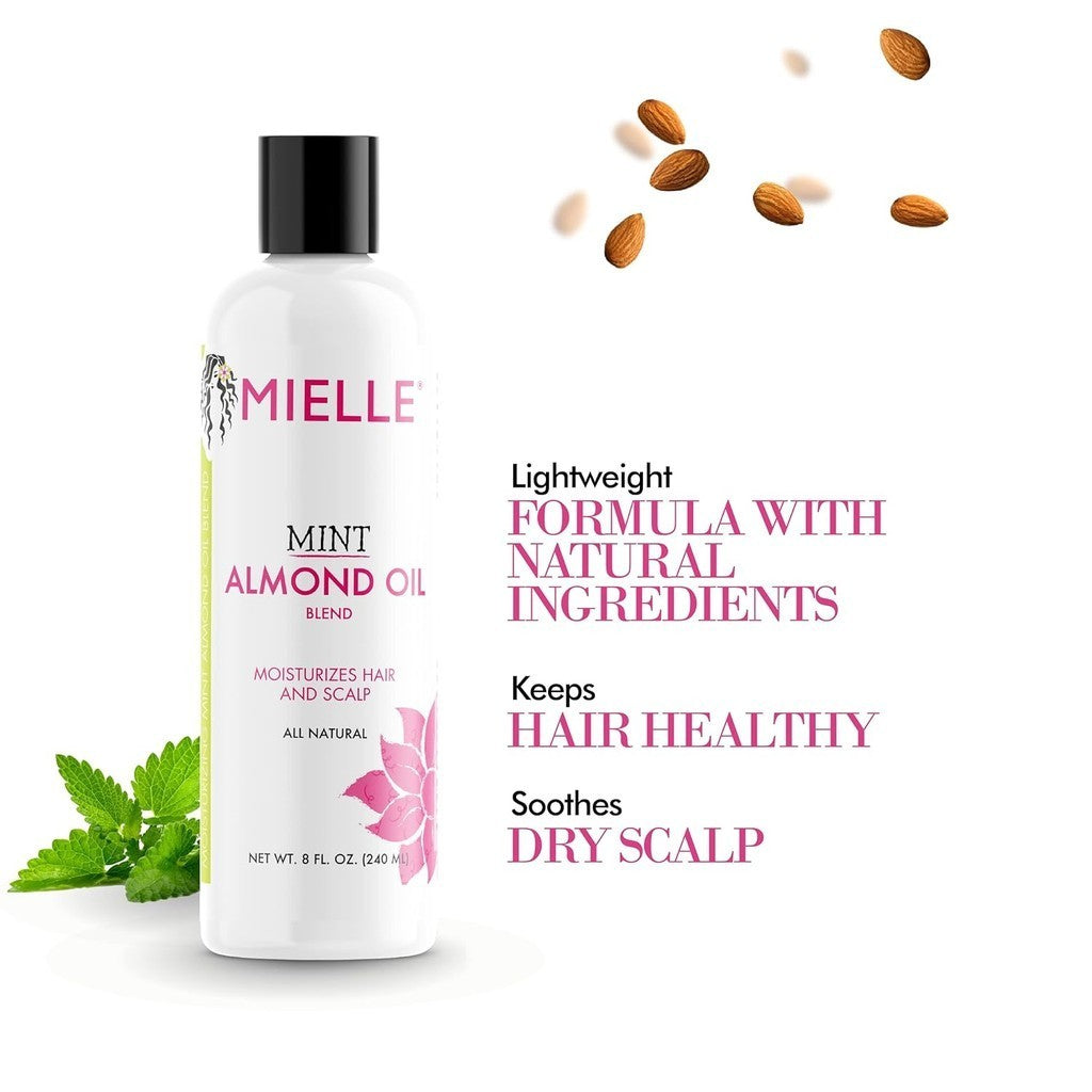 Mielle Mint Almond Oil Blend Moisturizes Hair And Scalp All Natural 8 fl oz / 240ml