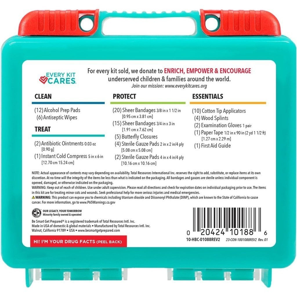 Be Smart Get Prepared First Aid Assortment of Supplies Compact Case (85 Pieces)