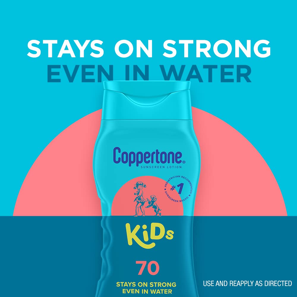 Coppertone Sunscreen Lotion Stays On Strong Even In Water Kids SPF 70 - 237ml