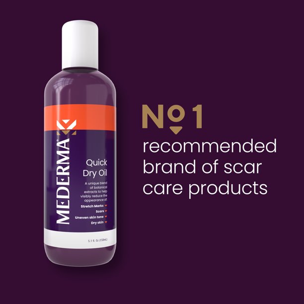 Mederma Quick Dry Oil for Scars, Stretch Marks, Uneven Skin Tone and Dry Skin 3.4 fl. oz (100 ml)