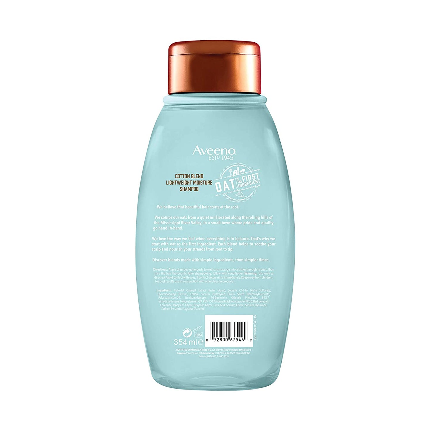 Aveeno Cotton Blend Sulfate-Free Shampoo Lightweight Moisture, 12 fl.oz / 354ml