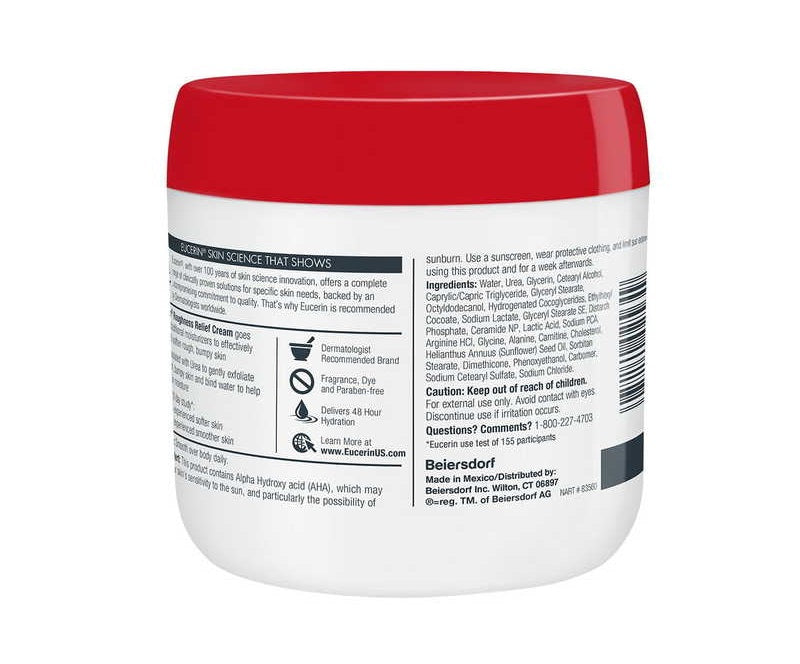 Eucerin Roughness Relief Cream for Rough and Bumpy Skin, Urea Enriched 16 oz Jar