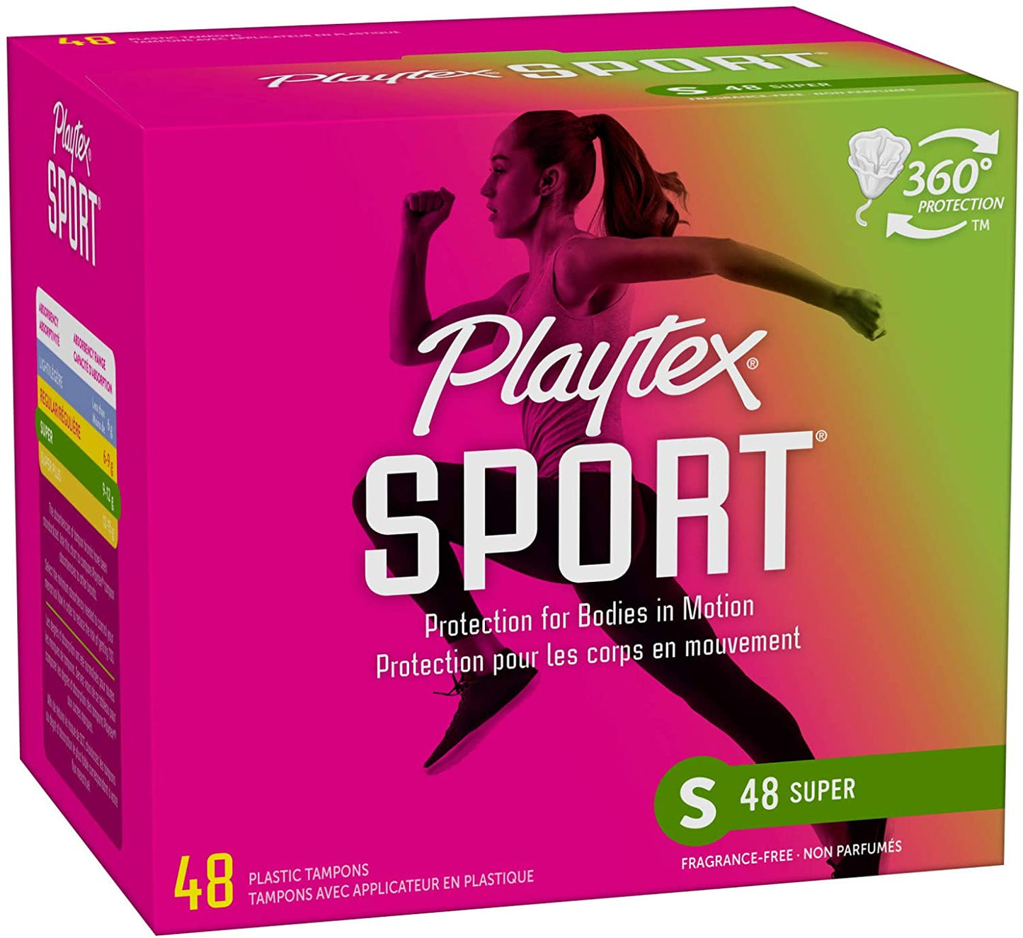 Playtex Sport Tampons Super Absorbency, Unscented, 48 Count