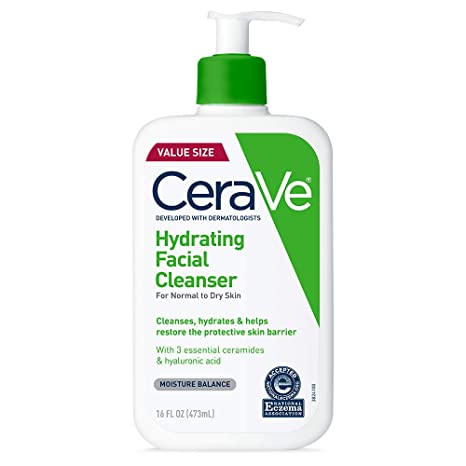 CeraVe Hydrating Facial Cleanser For Normal To Dry Skin Moisture Balance 16 Fl Oz (473ml)