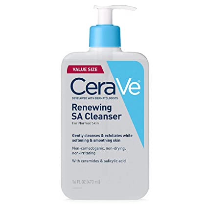 CeraVe Renewing SA Cleanser For Normal Skin Gently Cleanses & Exfoliates 16 Oz