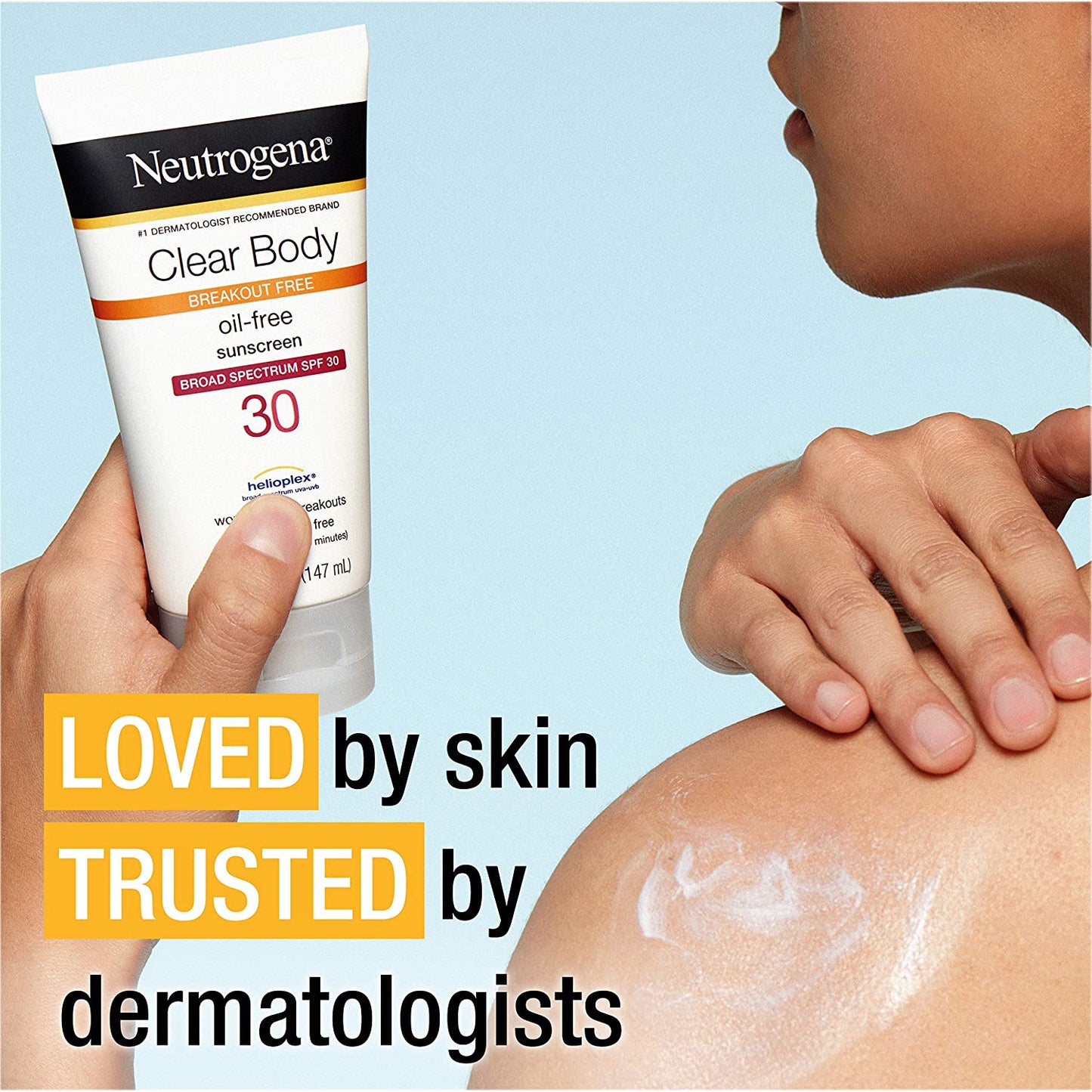 Neutrogena Clear Body Breakout-Free Oil Free Sunscreen, Broad Spectrum SPF 30, 5 fl.oz / 147 ml